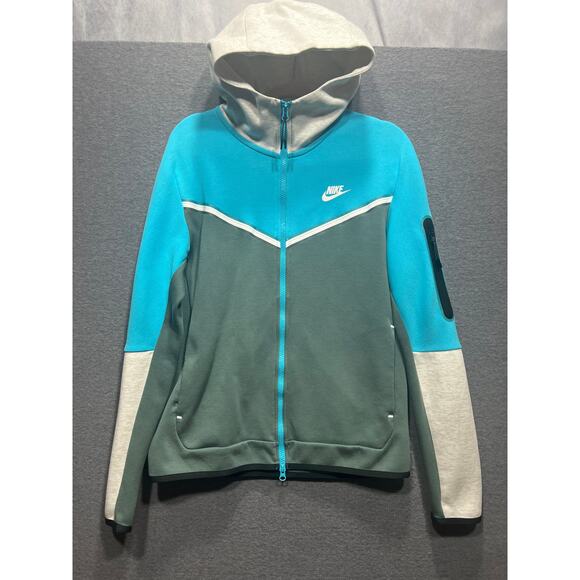 Nike Tech Full Zipper Colorblock Hoodie Womens Size Medium - Picture 1 of 13